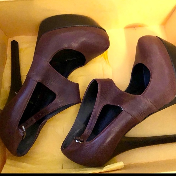 FENDI Decollete Vacchetta Lux Marrone Medio Platform Heels Size 37 / US 6.5 EUC - Picture 11 of 14